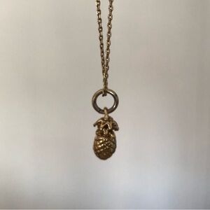 J. Crew Gold Pineapple Pendant Necklace